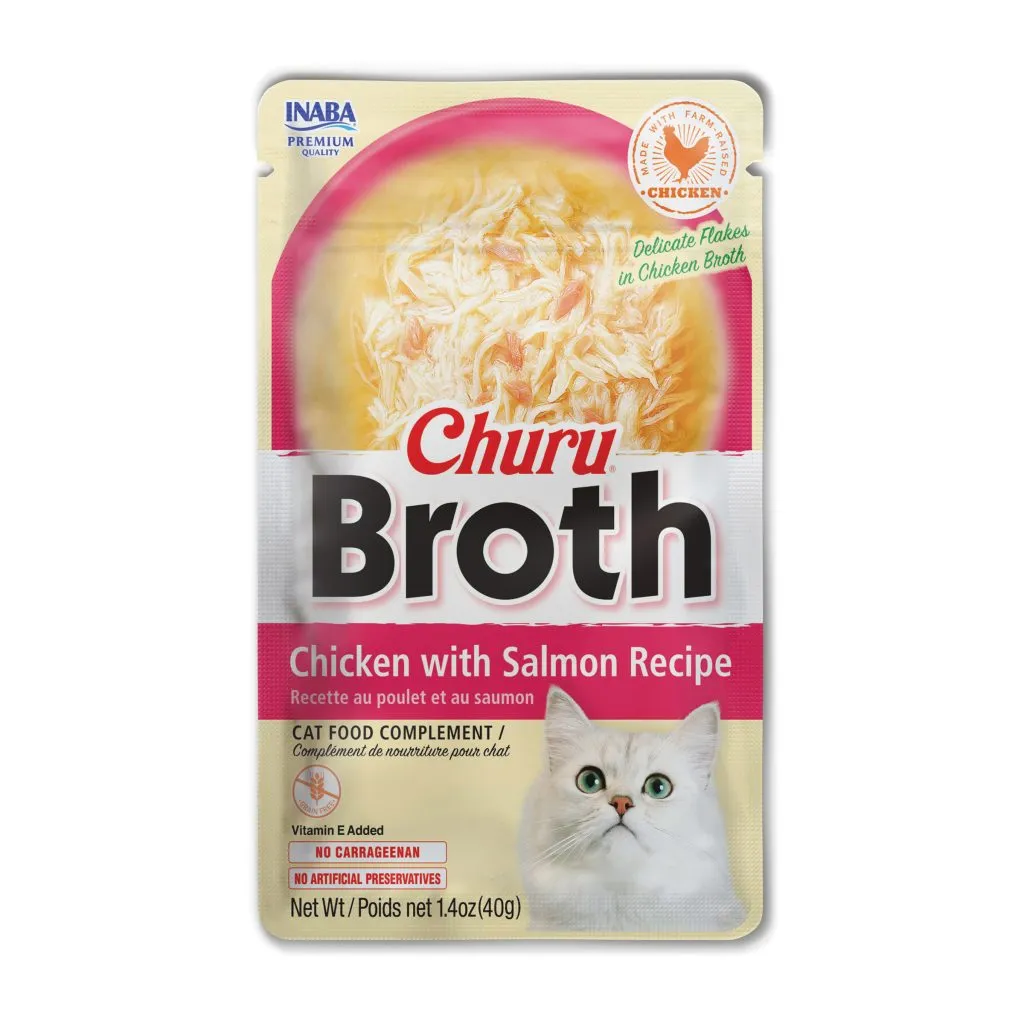 Churu Broth for Cat, Chicken with Salmon Recipe (Each: 1 Pouch)
