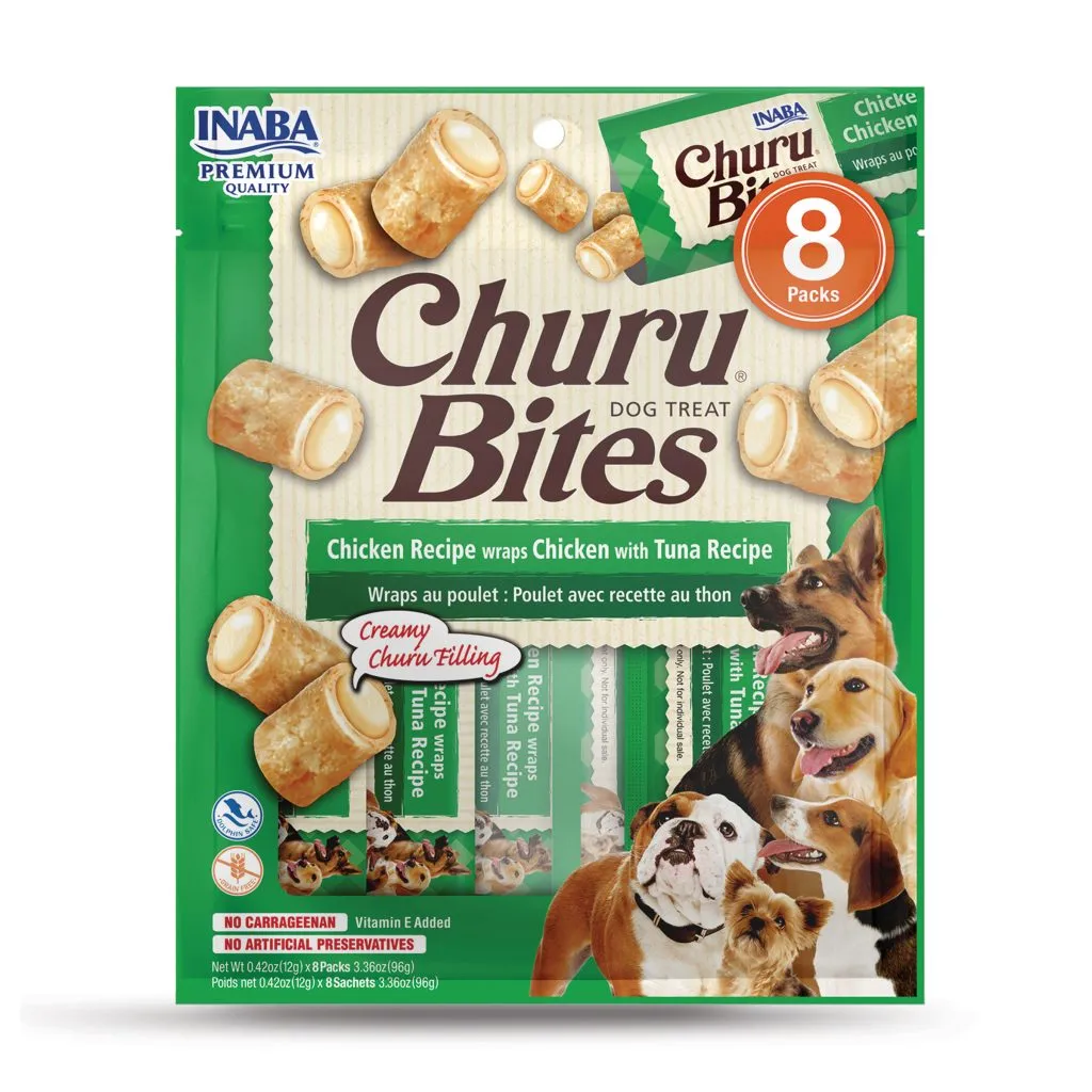 Churu Bites for Dog, Chicken with Tuna Recipe (Each: 8 Tubes)