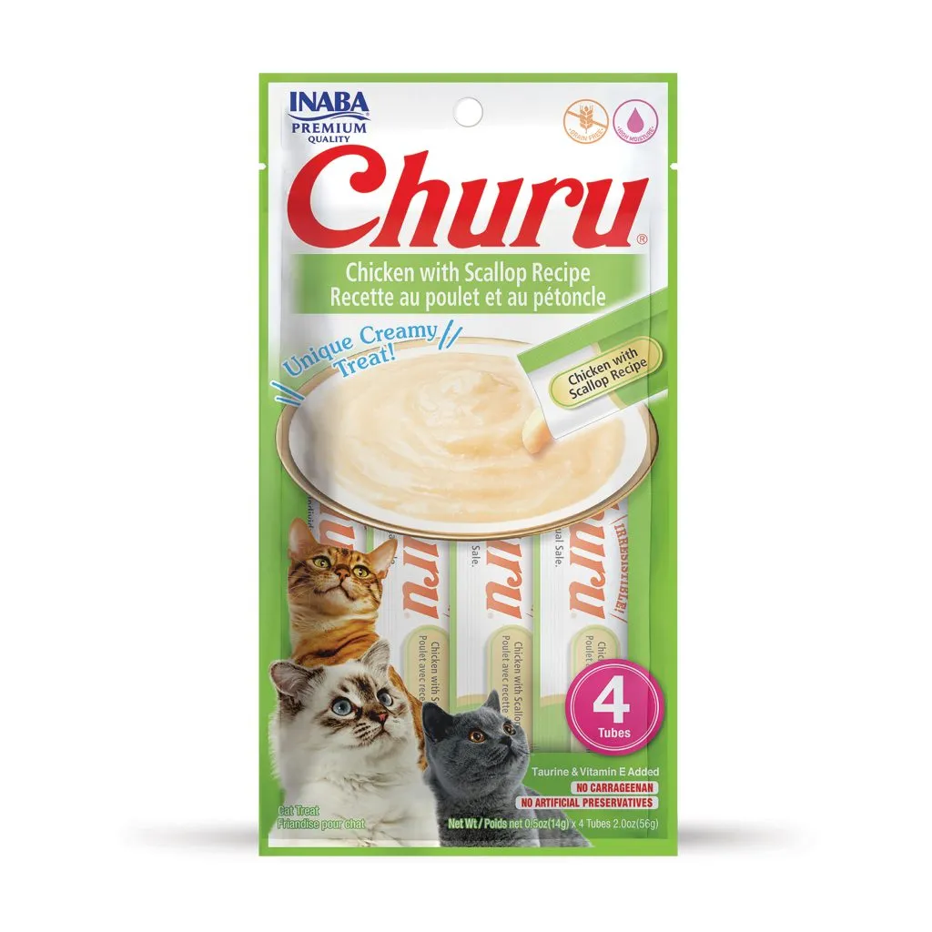 Churu for Cat, Chicken with Scallop Recipe (Each: 4 Tubes)