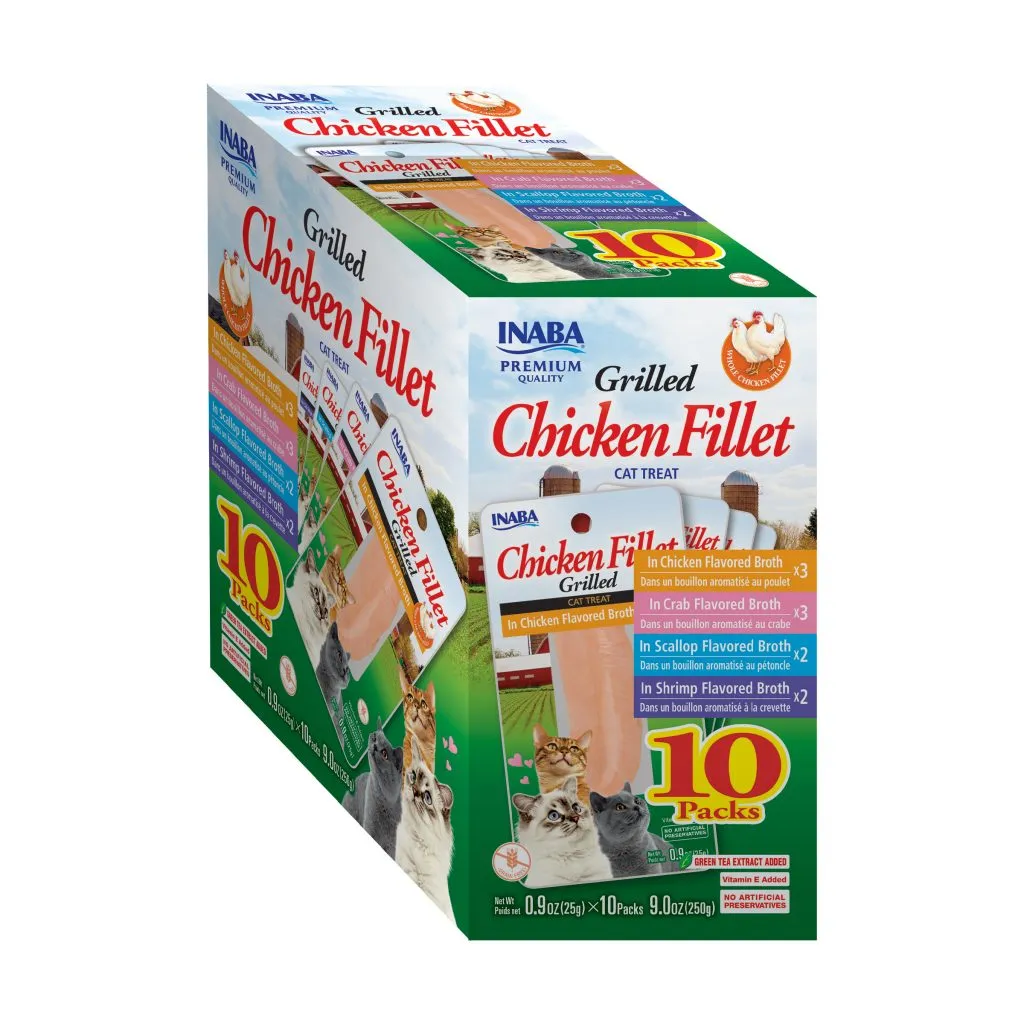 Grilled Fillets for Cat, Chicken Fillet Variety Box (Each: 10 Fillets)