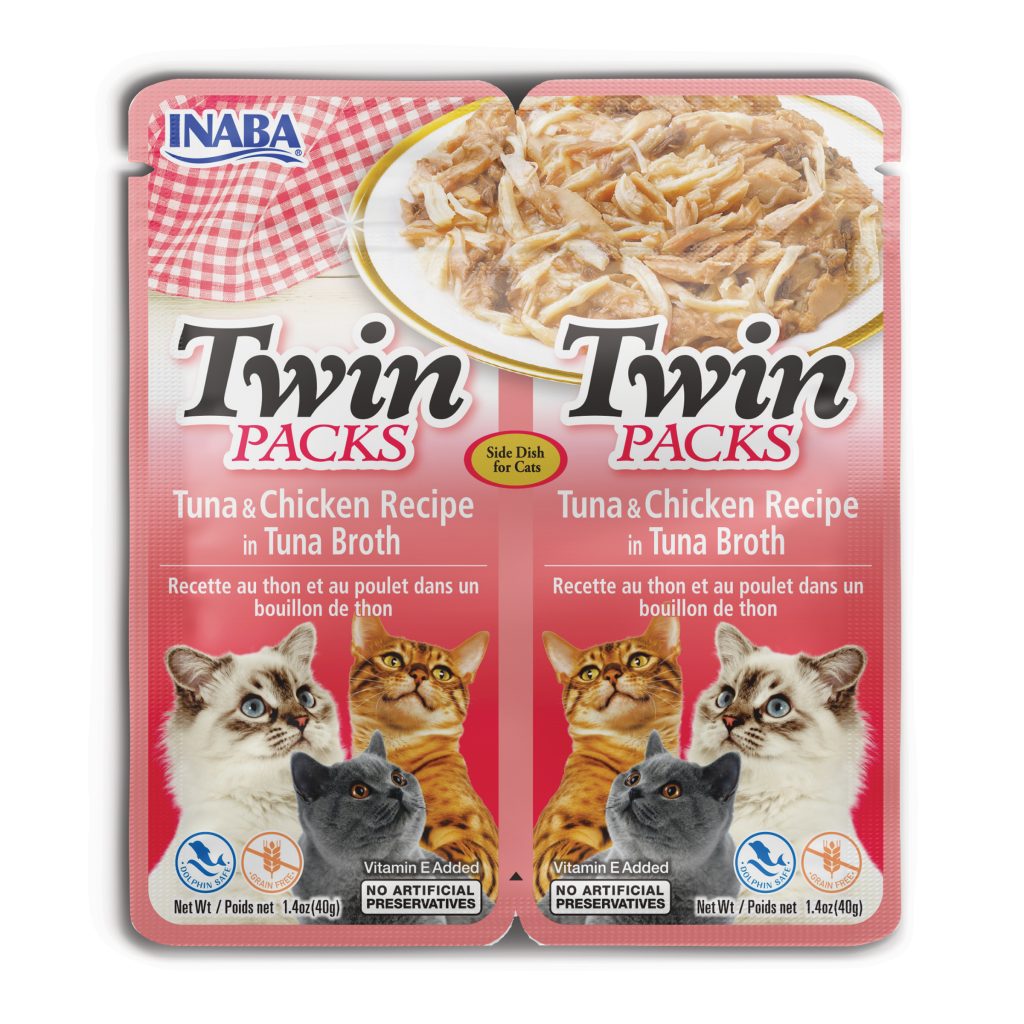Twin Packs for Cat, Tuna & Chicken Recipe in Tuna Broth (Each: 2 Pouches)