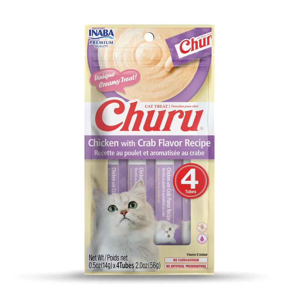 Churu for Cat, Chicken Recipe with Crab Flavor (Each: 4 Tubes)