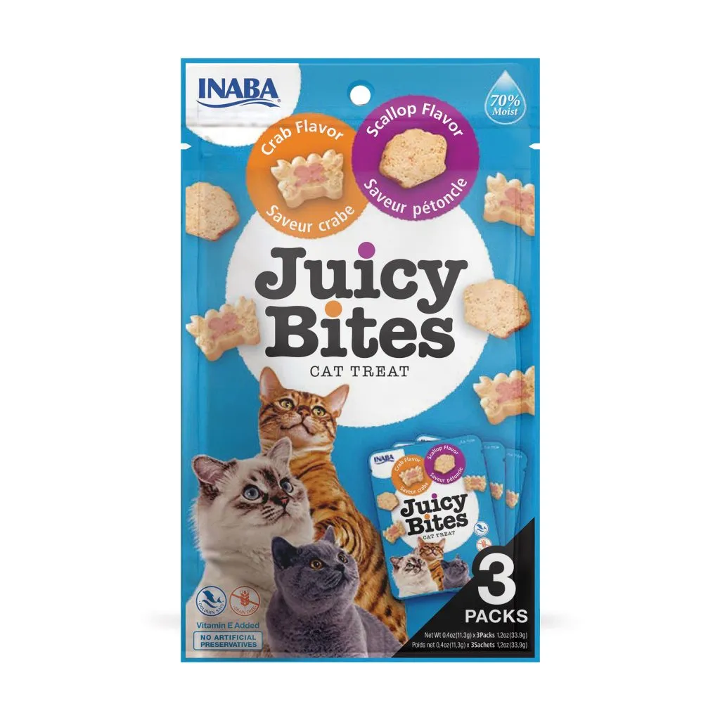 Juicy Bites for Cat, Scallop and Crab Flavor (Each: 3 Pouches)