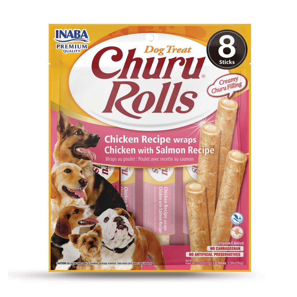 Churu Rolls for Dog, Chicken with Salmon Recipe (Each: 8 Tubes)