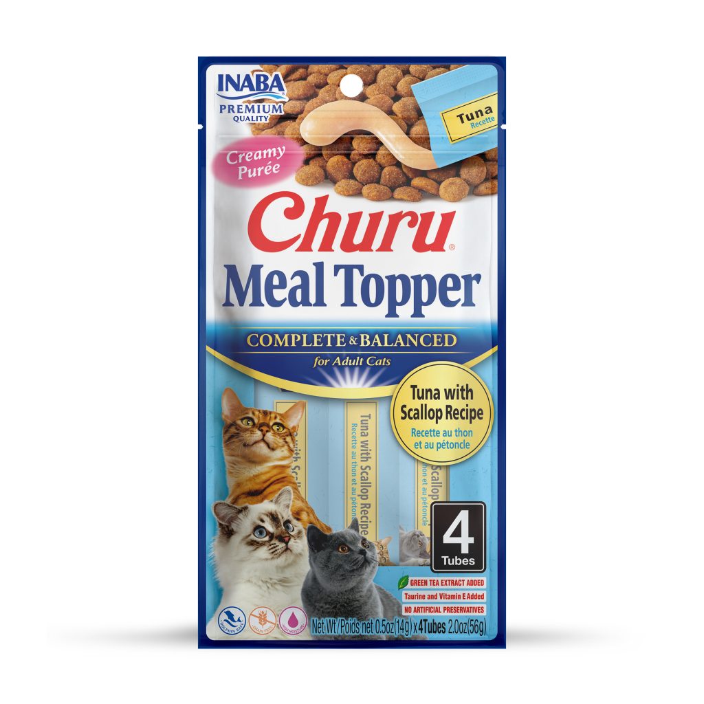 Churu Meal Topper for Cat, Tuna with Scallop Recipe (Each: 4 Tubes)