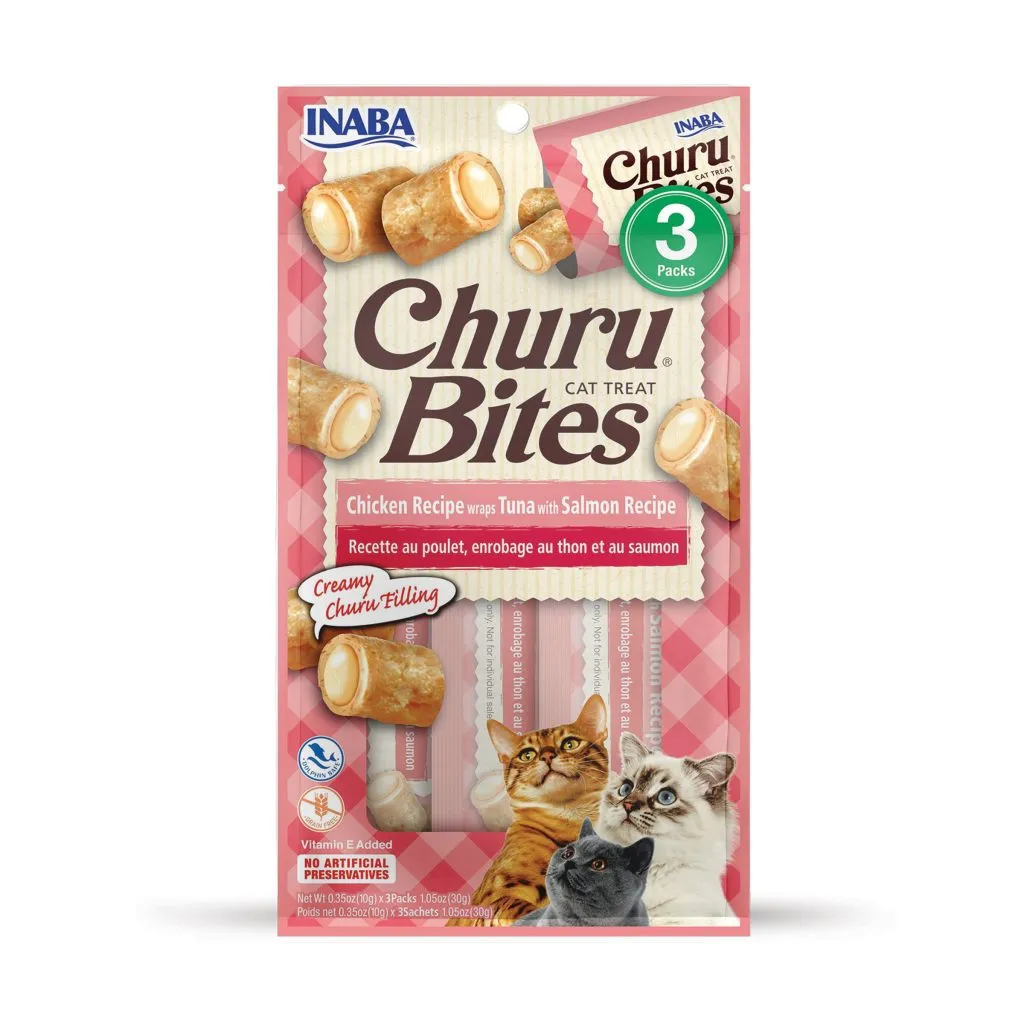 Churu Bites for Cat, Tuna with Salmon Recipe (Each: 3 Tubes)