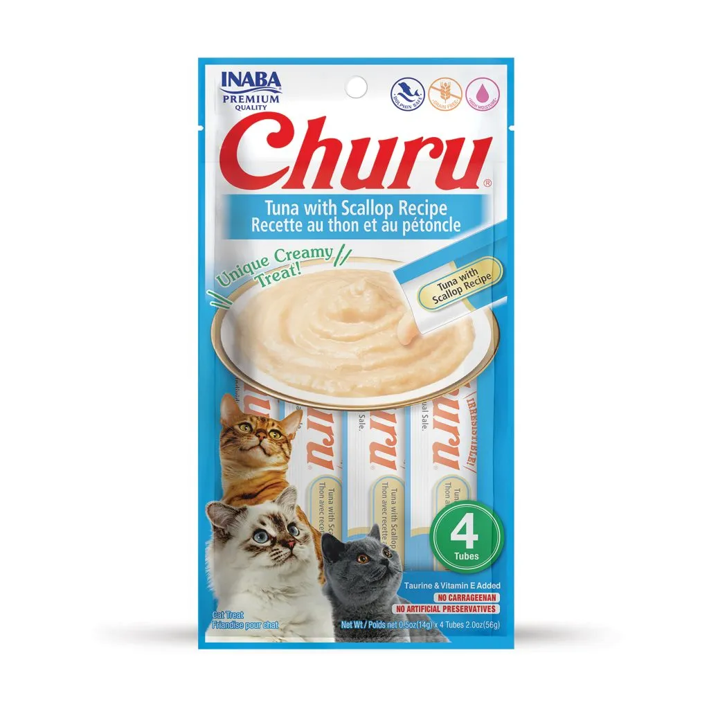 Churu for Cat, Tuna with Scallop Recipe (Each: 4 Tubes)