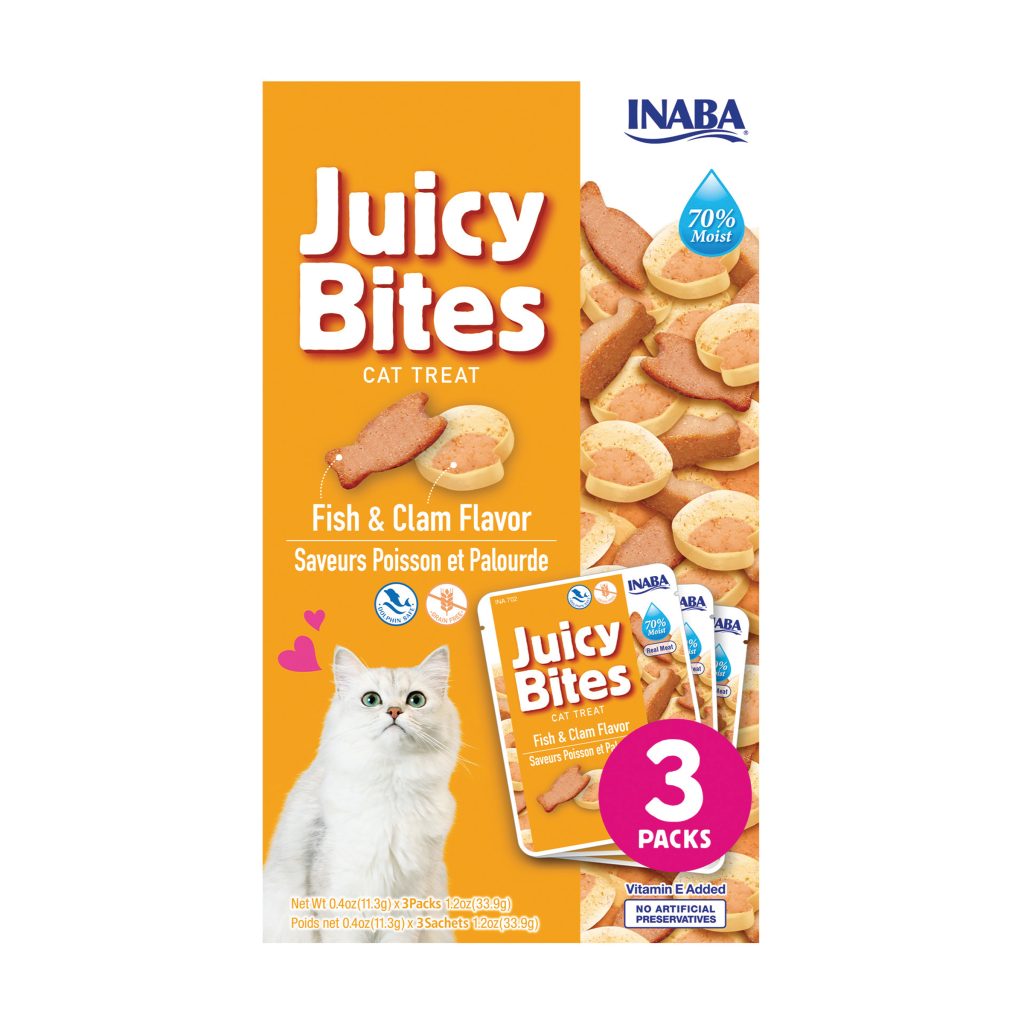 Juicy Bites for Cat, Fish and Clam Flavor (Each: 3 Pouches)