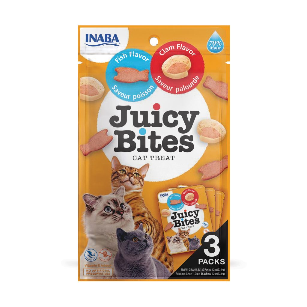 Juicy Bites for Cat, Fish and Clam Flavor (Each: 3 Pouches)