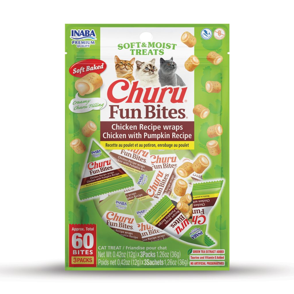 Churu Fun Bites for Cat, Chicken with Pumpkin Recipe (Each: 3 Tetra Bags)
