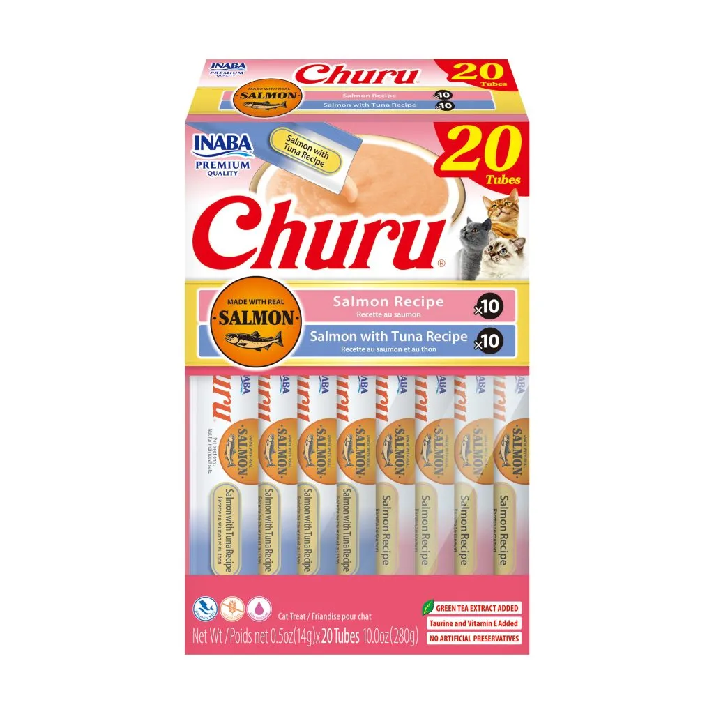 Salmon Churu for Cat, Salmon & Tuna Variety (Each: 20 Tubes)