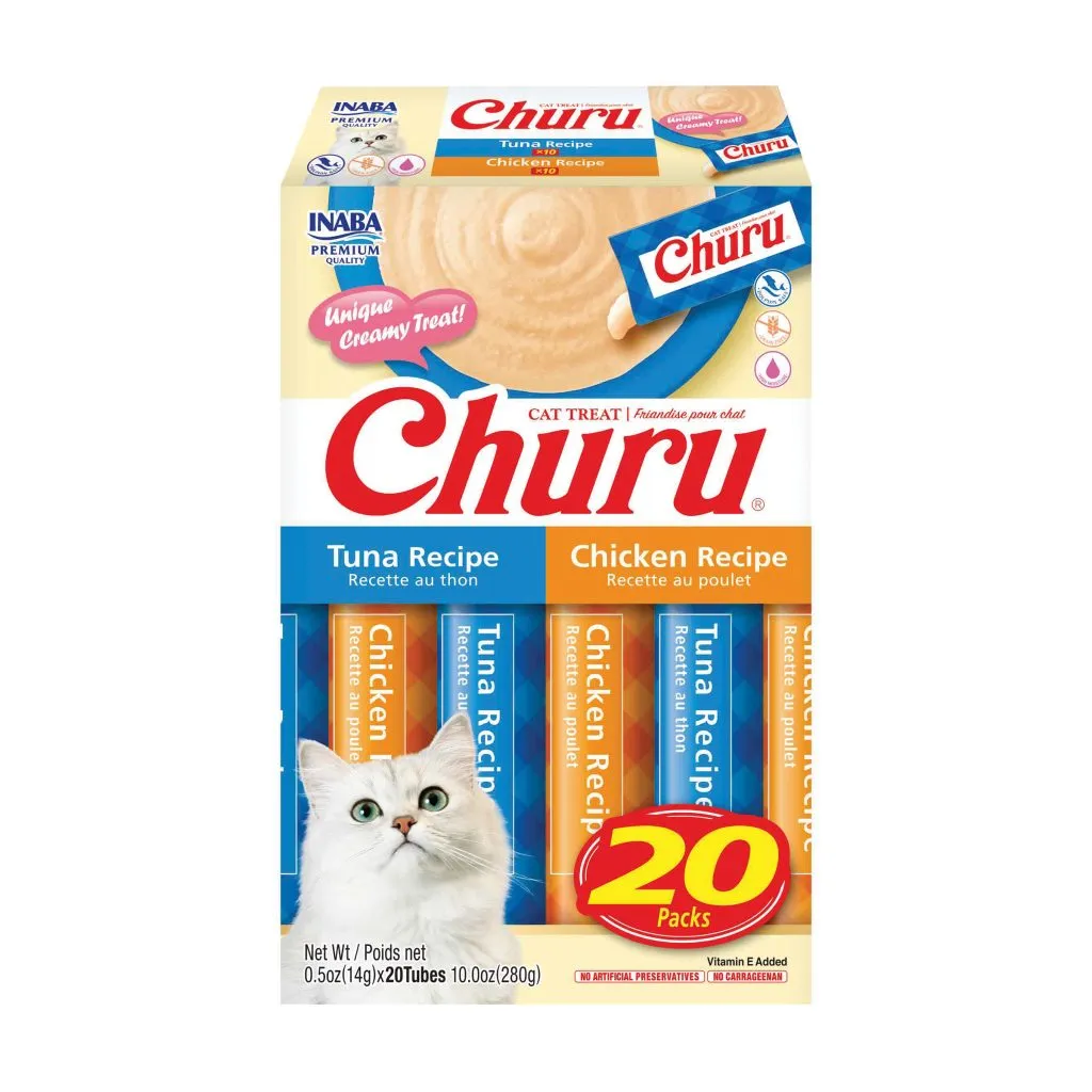 Churu for Cat, Tuna & Chicken Variety Box (Each: 20 Tubes)
