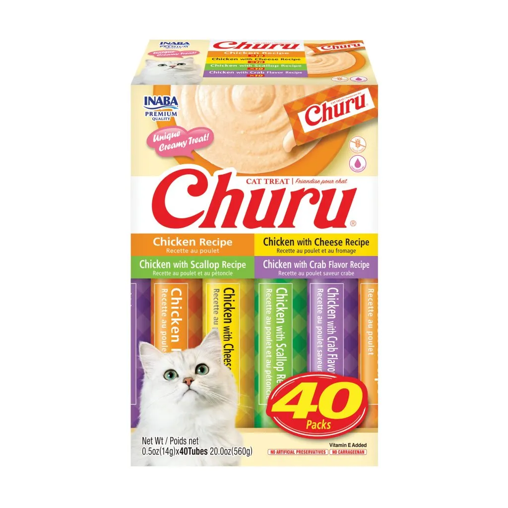 Churu for Cat, Chicken Variety Box (Each: 40 Tubes)