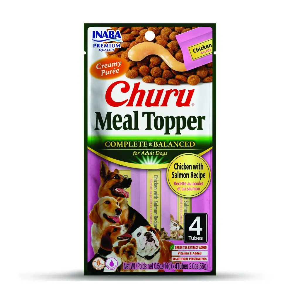 Churu Meal Topper for Dog, Chicken with Salmon Recipe (Each: 4 Tubes)