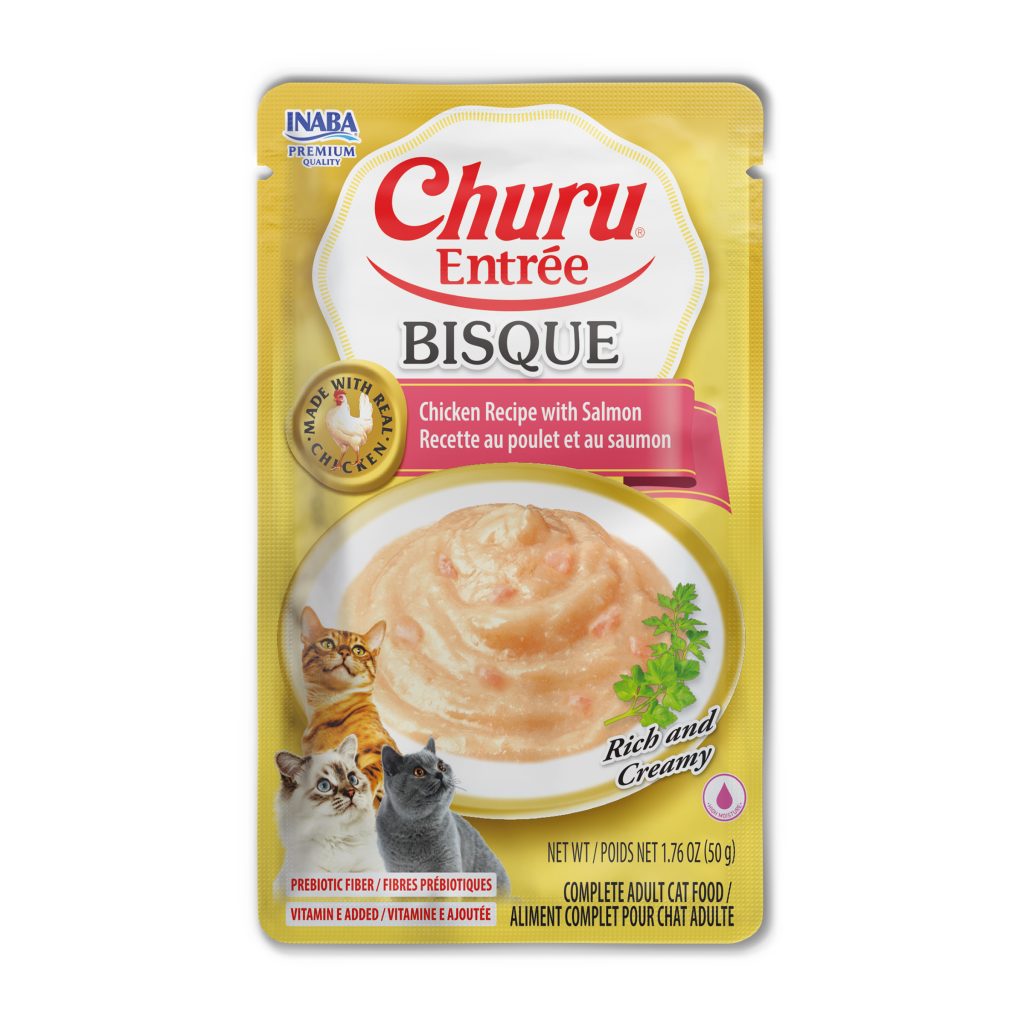 Churu Entree Bisque for Cat, Chicken Recipe with Salmon (Each: 1 Pouch)
