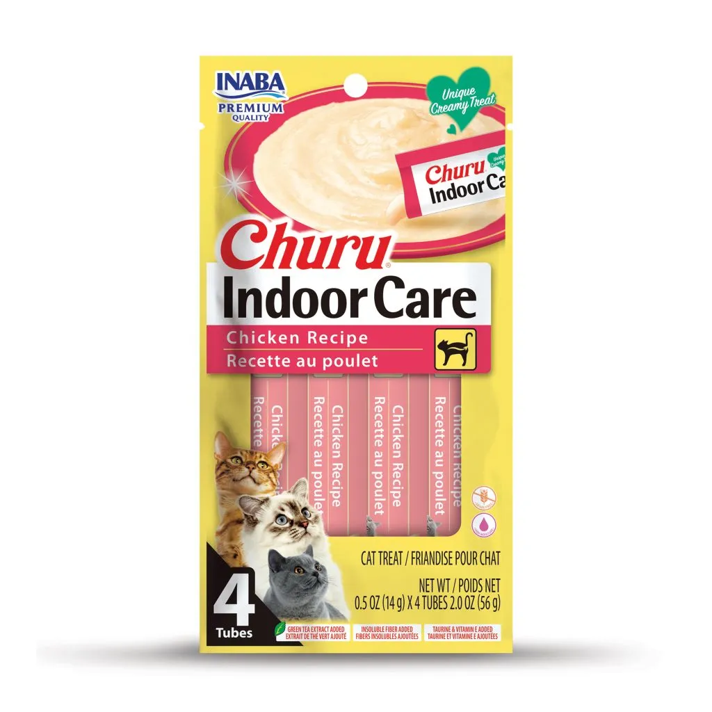 Churu Indoor Care for Cat, Chicken Recipe (Each: 4 Tubes)