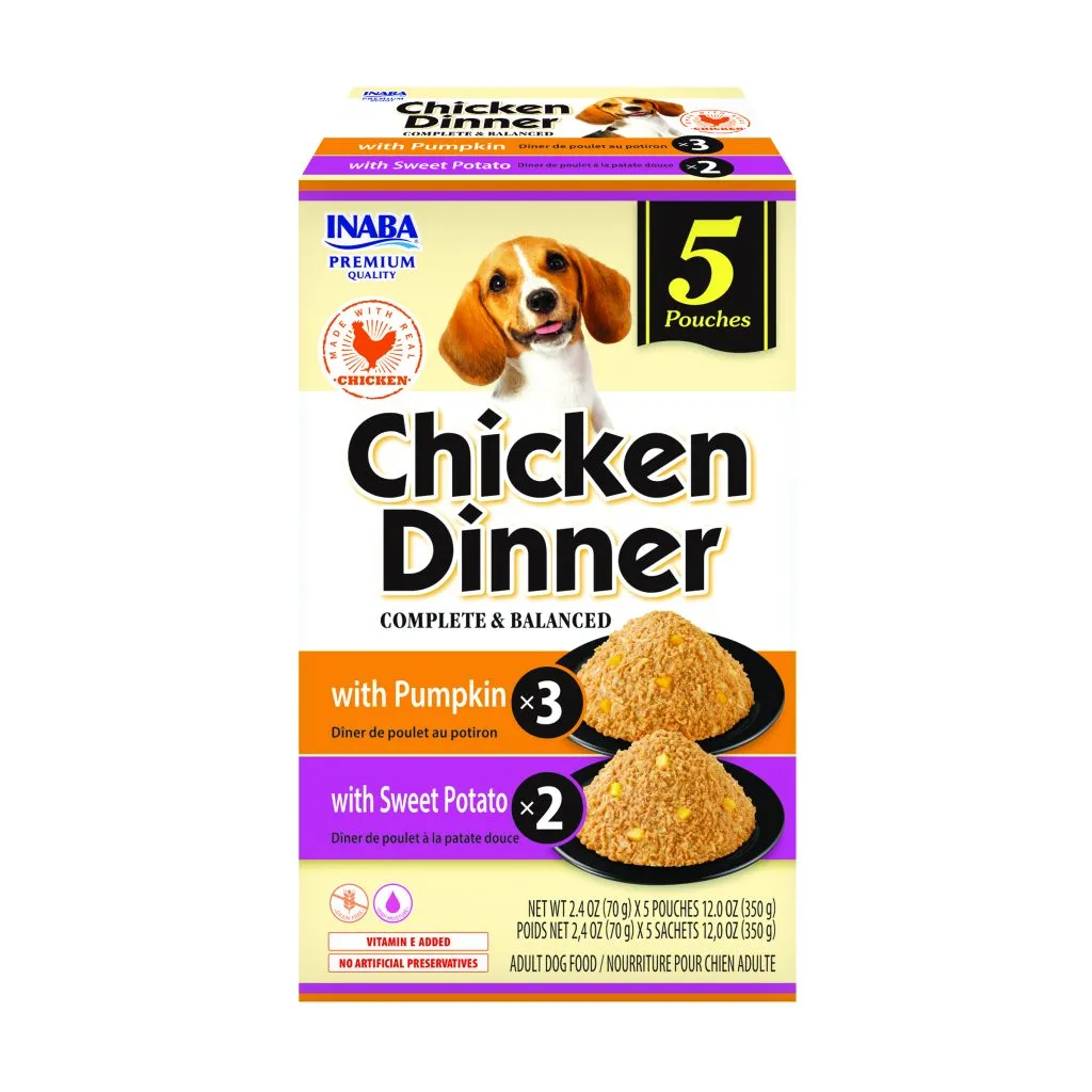 Chicken Dinner for Dog, Pumpkin & Sweet Potato Variety (Each: 5 Pouches)