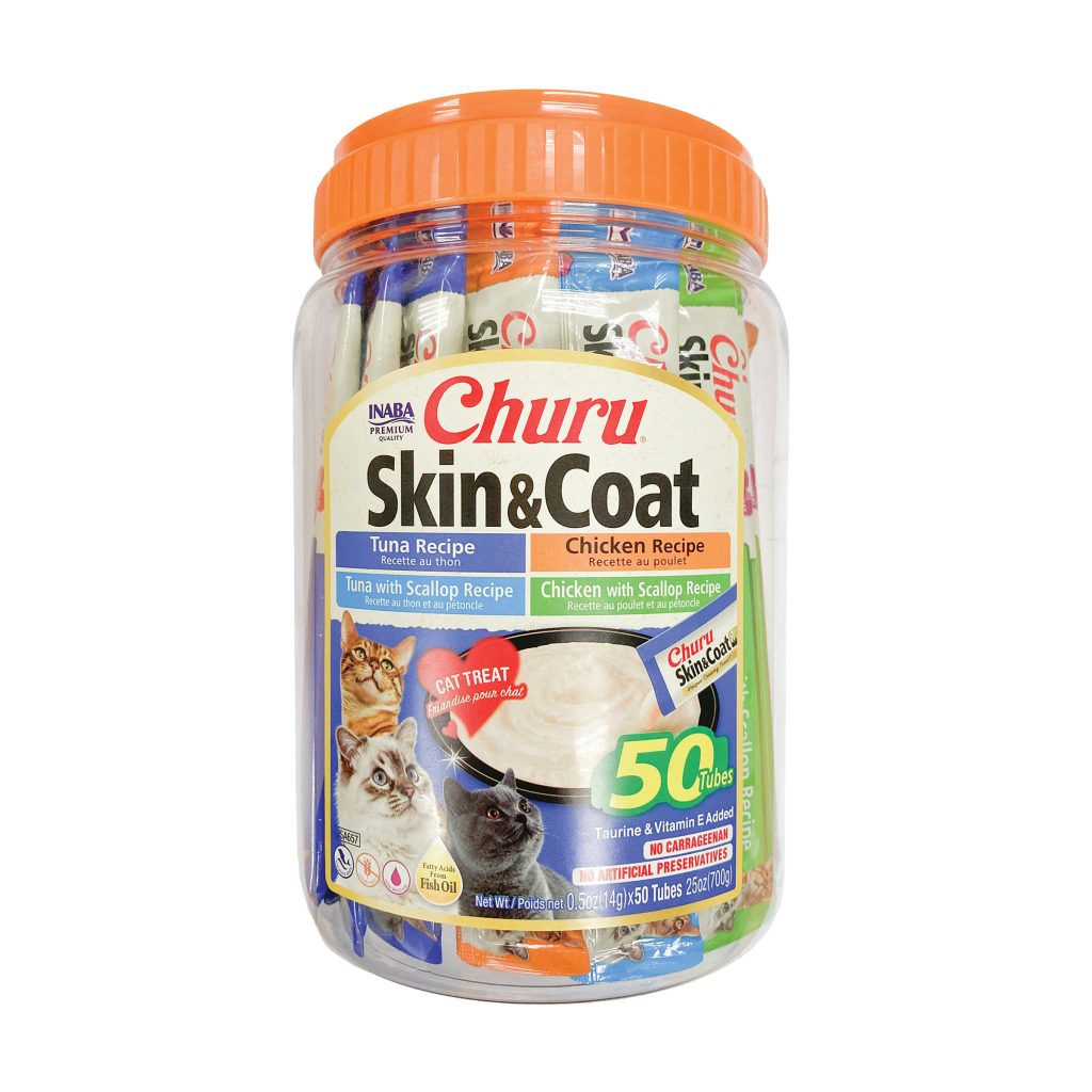 Churu Skin & Coat for Cat, Variety Jar (Each: 50 Tubes)