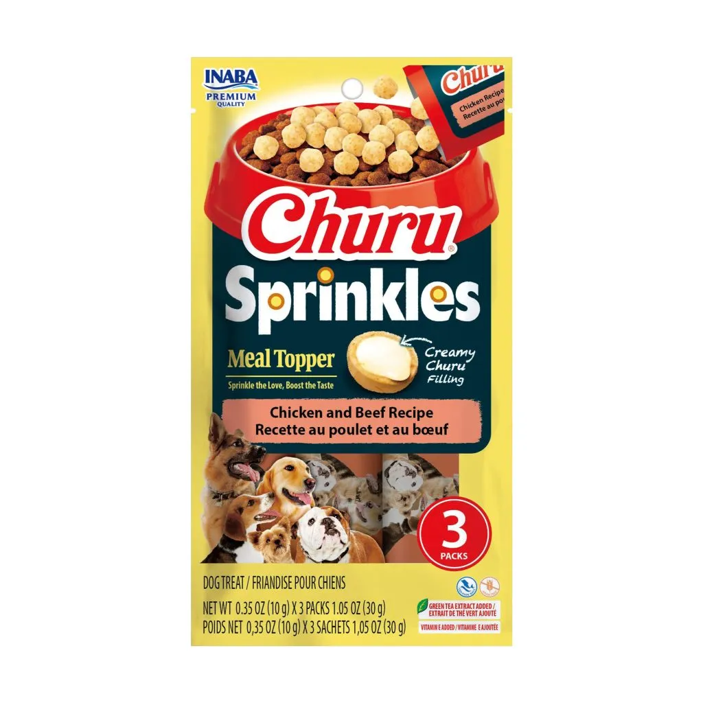 Churu Sprinkles for Dog, Chicken and Beef Recipe (Each: 3 Tubes)