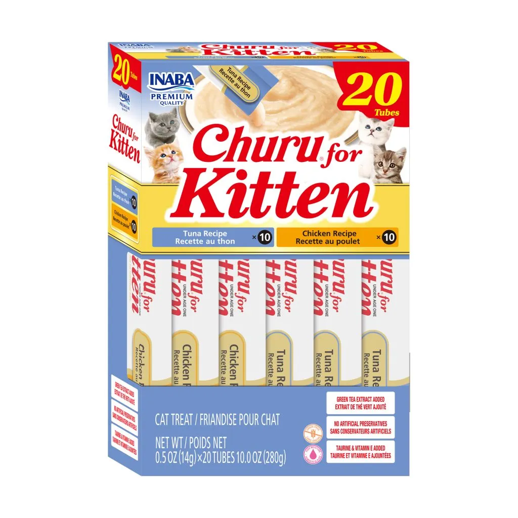 Churu Kitten for Cat, Tuna & Chicken Variety (Each: 20 Tubes)