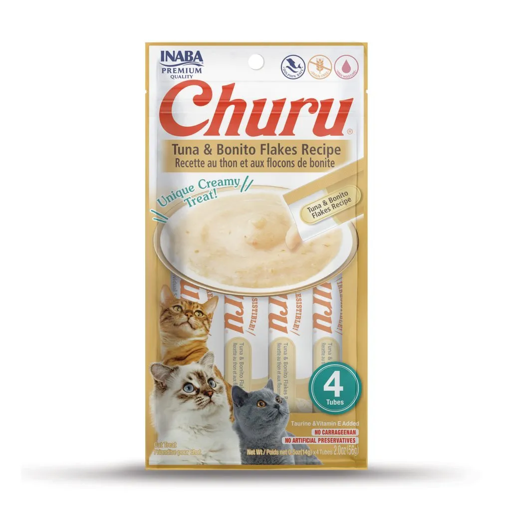 Churu for Cat, Tuna with Bonito flakes Recipe (Each: 4 Tubes)