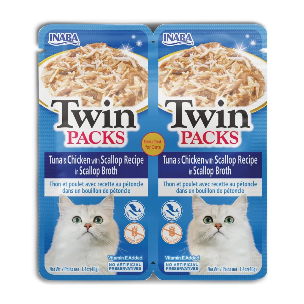 Twin Packs for Cat, Tuna & Chicken with Scallop Recipe in Scallop Broth (Each: 2 Pouches)