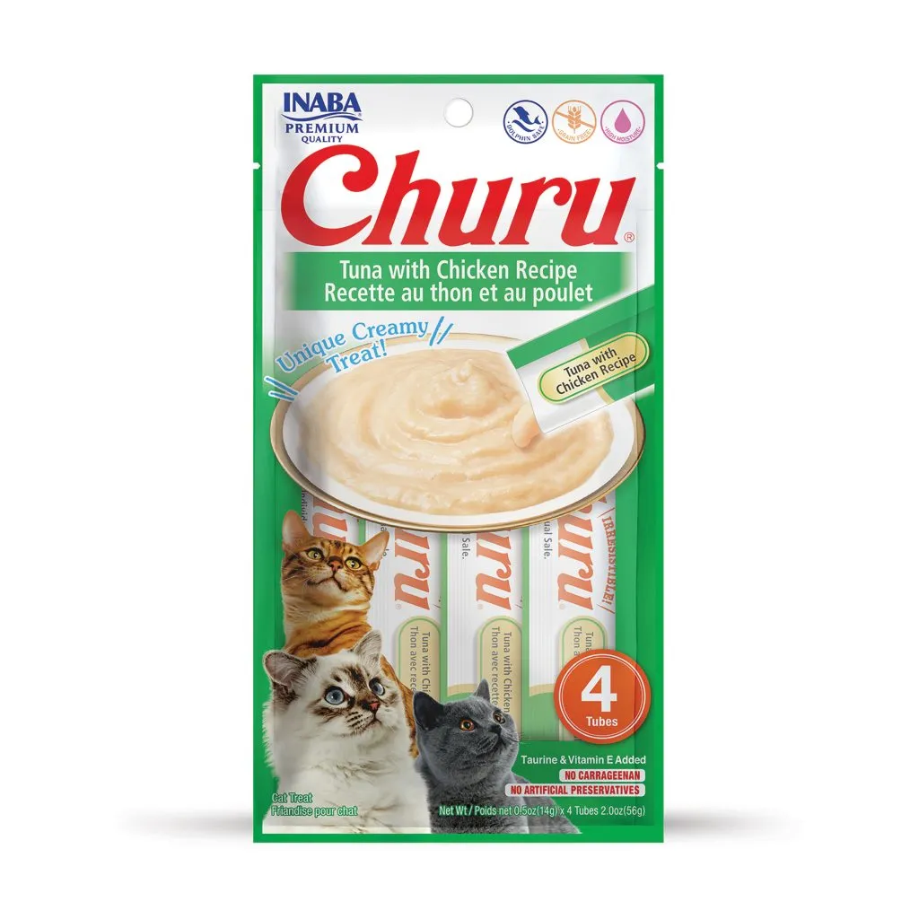 Churu for Cat, Tuna with Chicken Recipe (Each: 4 Tubes)