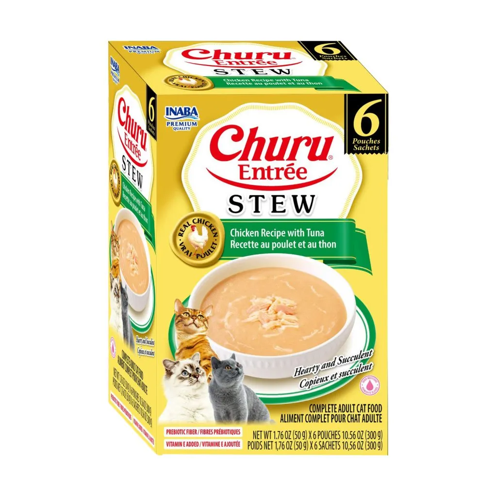 Churu Entree Stew for Cat, Chicken with Tuna Recipe (Each: 6 Pouches)
