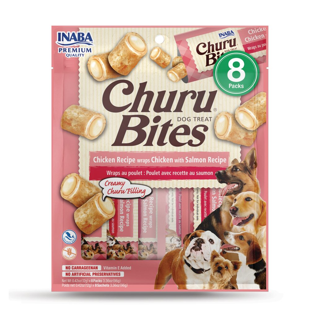 Churu Bites for Dog, Chicken with Salmon Recipe (Each: 8 Tubes)