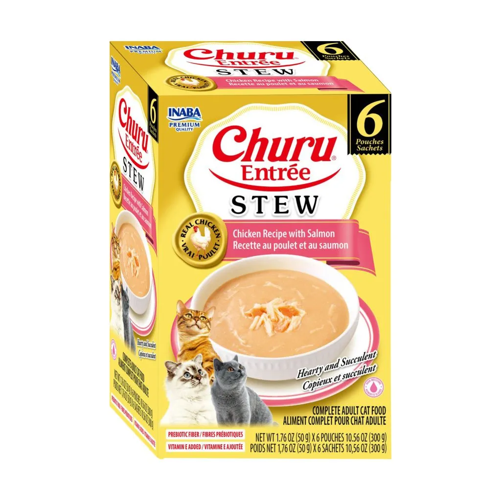 Churu Entree Stew for Cat, Chicken with Salmon Recipe (Each: 6 Pouches)