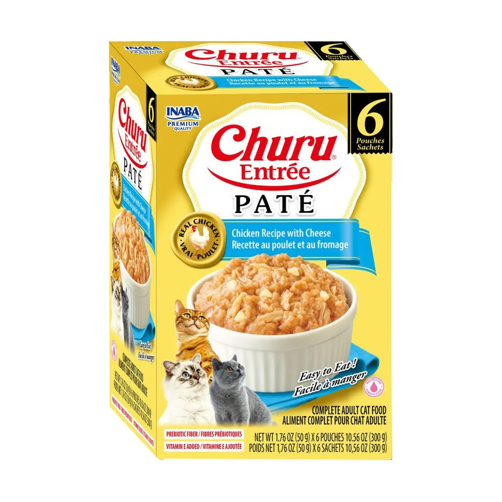 Churu Entree Pate for Cat, Chicken with Cheese Recipe (Each: 6 Pouches)
