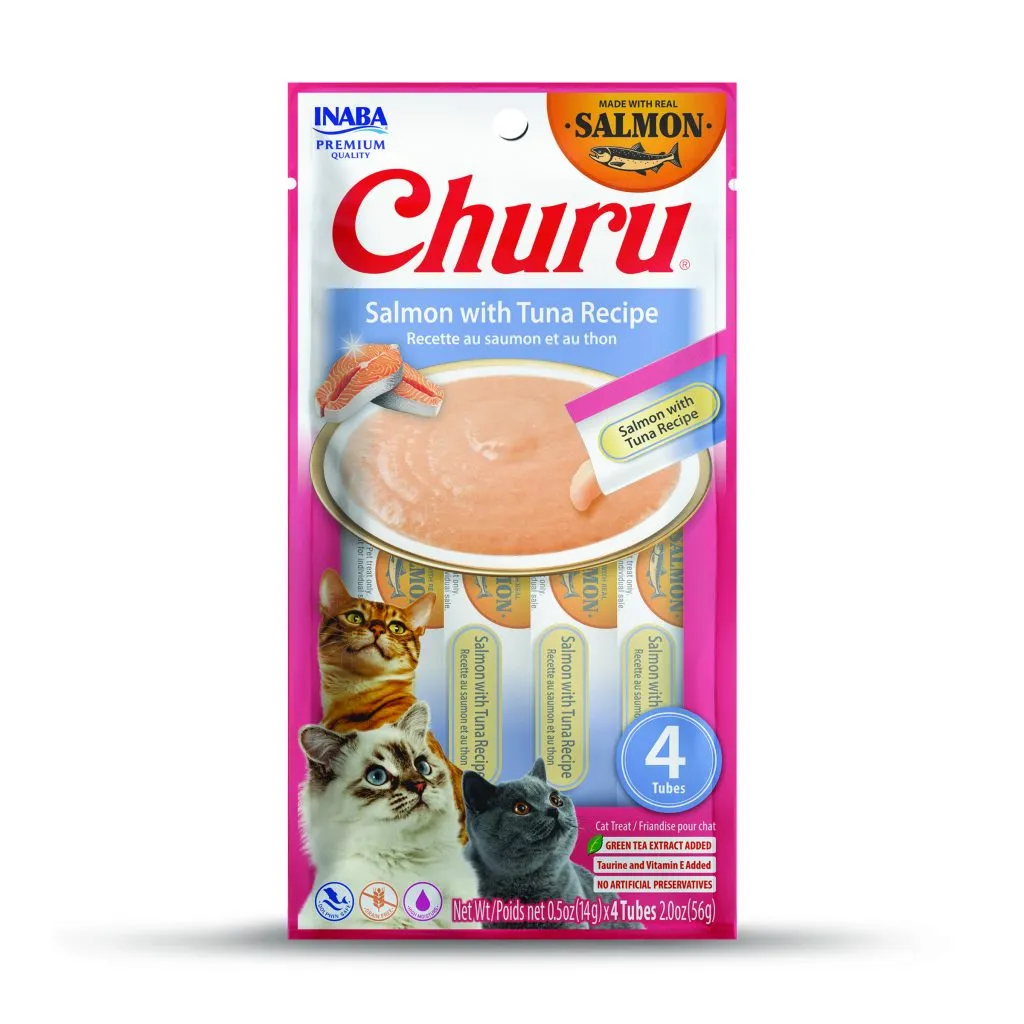 Salmon Churu for Cat, Salmon with Tuna Recipe (Each: 4 Tubes)