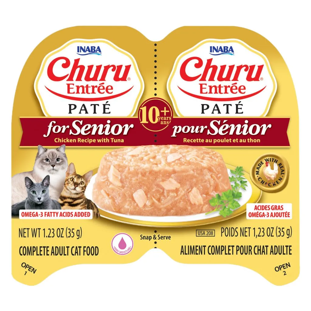 Churu Entree Pate Senior 10+ for Cat, Chicken Recipe with Tuna (Each: 2 Cups)