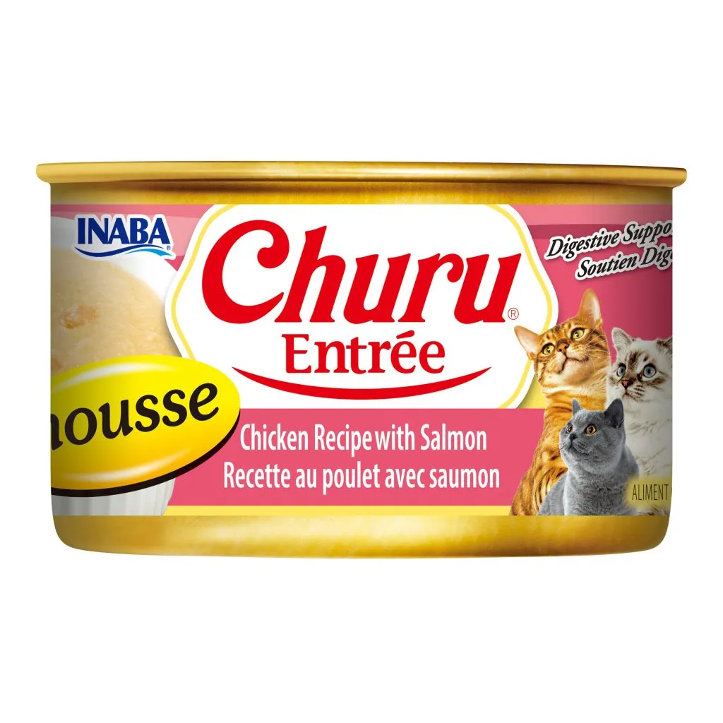 Churu Entree Mousse for Cat, Chicken Recipe with Salmon (Each: 1 Can)