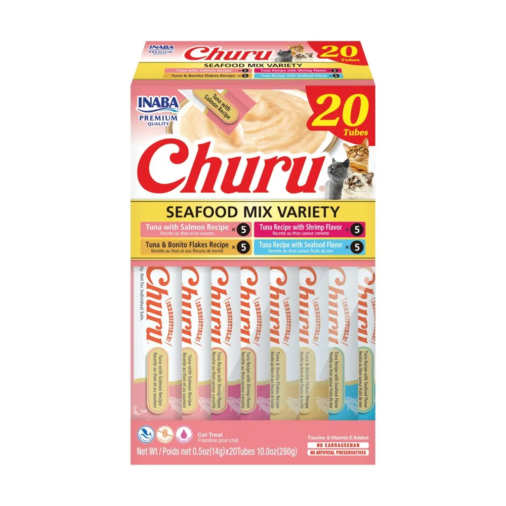 Churu for Cat, Seafood Variety Box (Each: 20 Tubes)