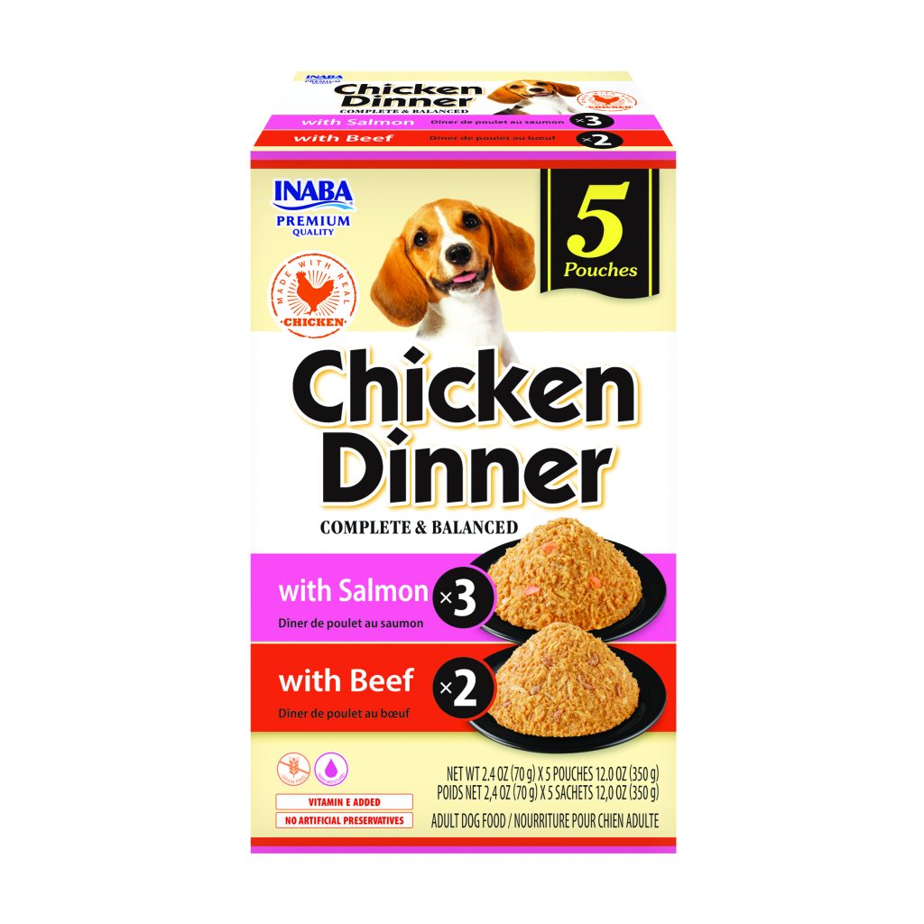 Chicken Dinner for Dog, Salmon & Beef Variety (Each: 5 Pouches)