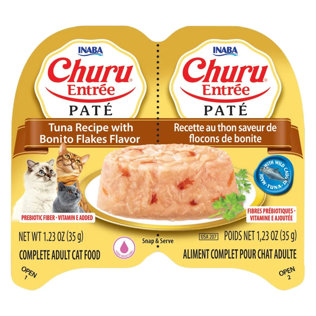 Churu Entree Pate for Cat, Tuna Recipe with Bonito Flakes Flavor (Each: 2 Cups)