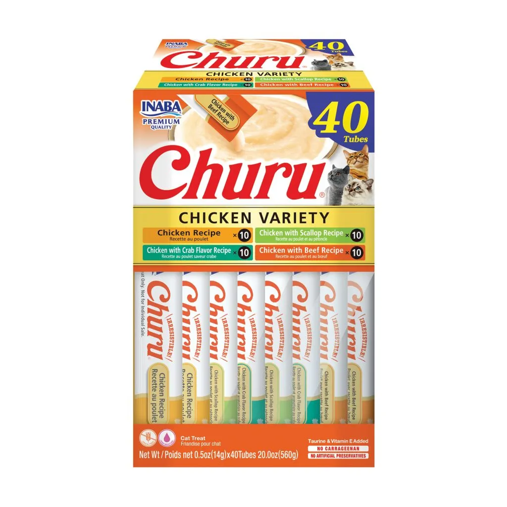 Churu for Cat, Chicken Variety Box (Each: 40 Tubes)