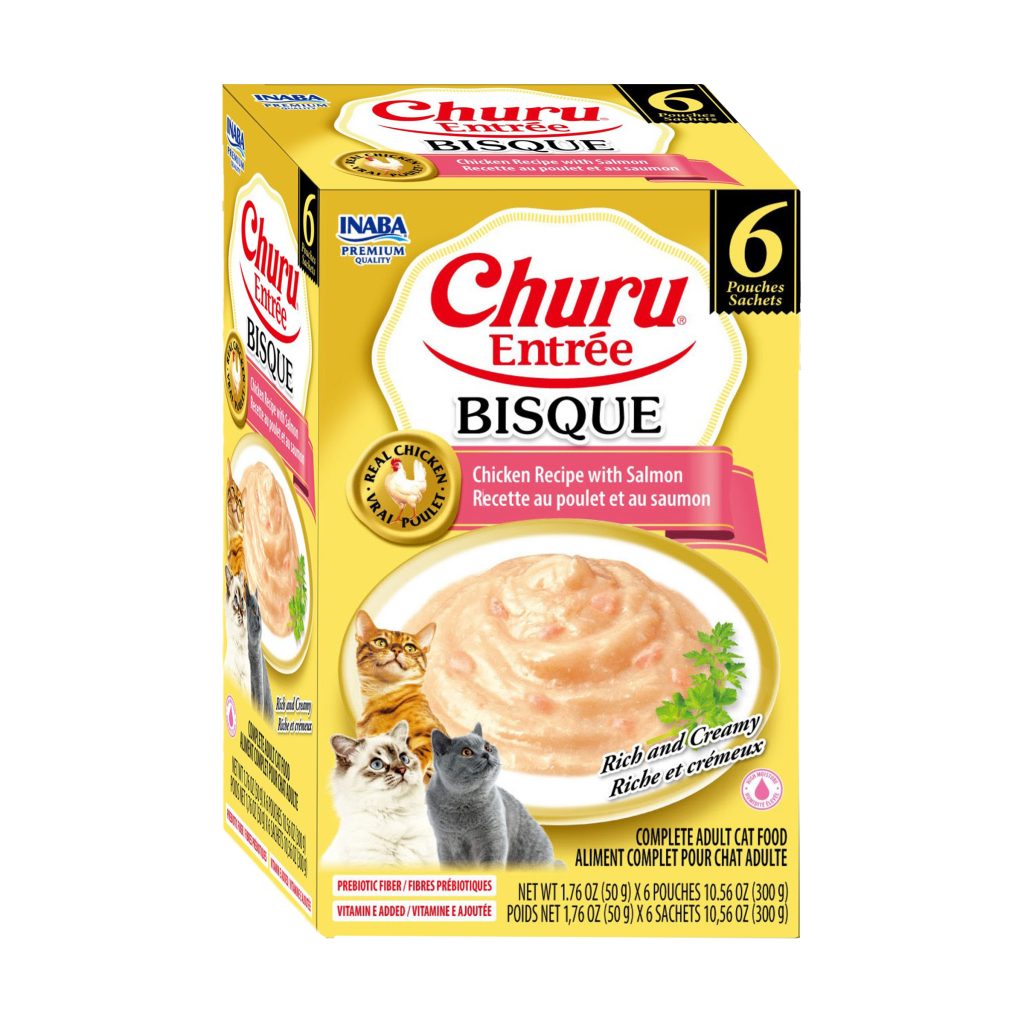 Churu Entree Bisque for Cat, Chicken with Salmon Recipe (Each: 6 Pouches)