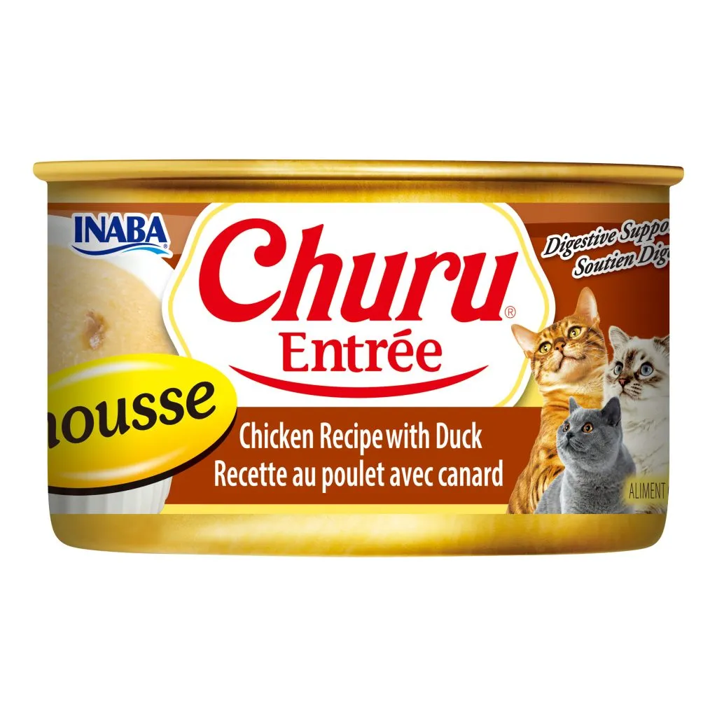 Churu Entree Mousse for Cat, Chicken Recipe with Duck (Each: 1 Can)