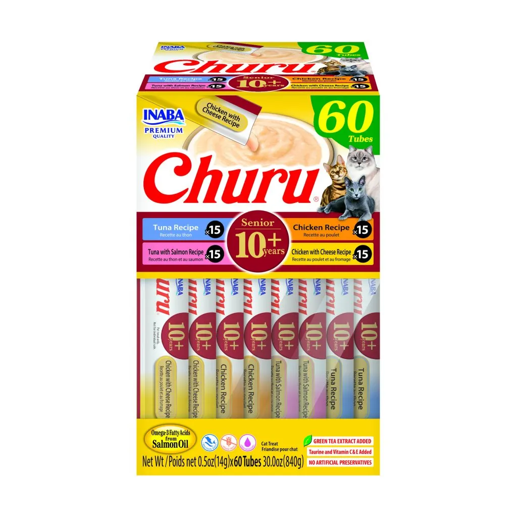 Churu Senior 10+ for Cat, Tuna & Chicken Variety (Each: 60 Tubes)