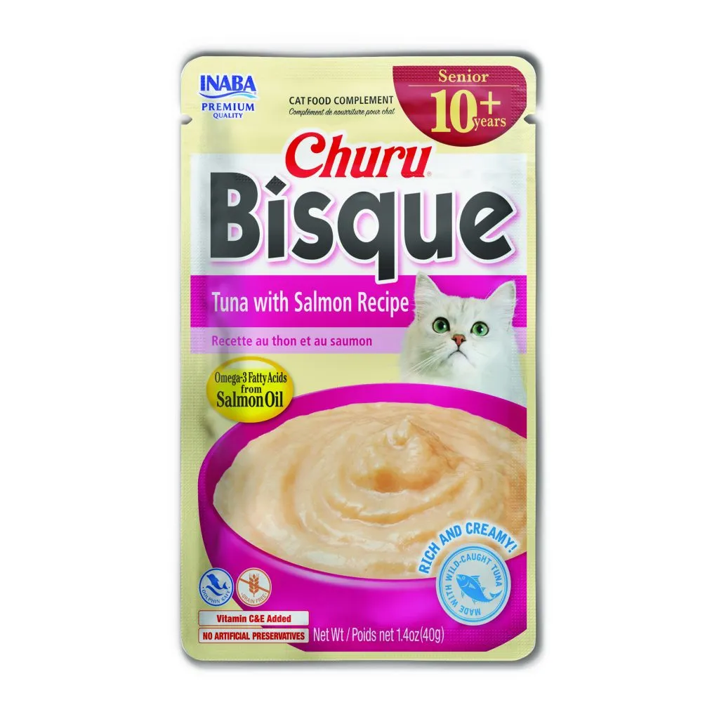 Churu Bisque Senior 10+ for Cat, Tuna with Salmon Recipe (Each: 1 Pouch)