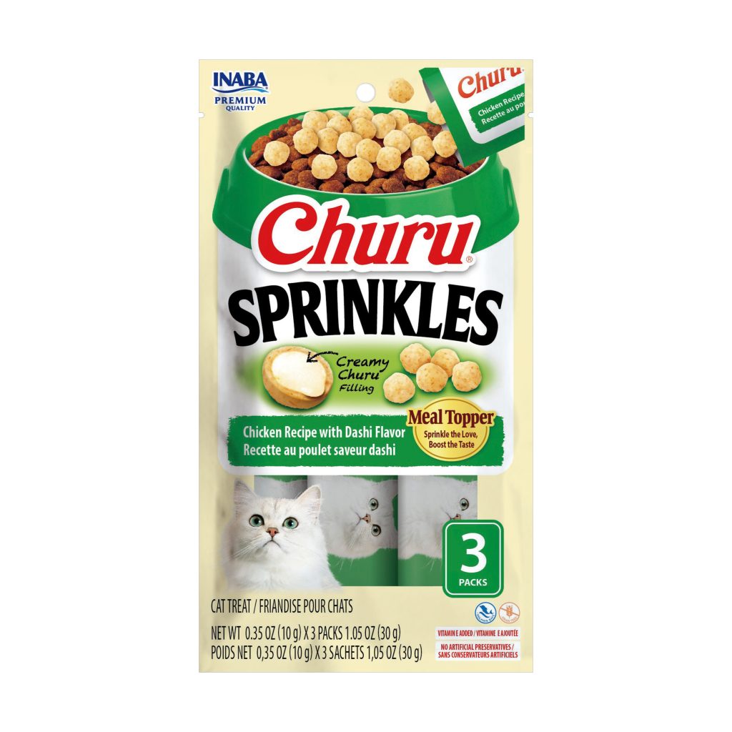 Churu Sprinkles for Cat, Chicken Recipe with Dashi Flavor (Each: 3 Tubes)