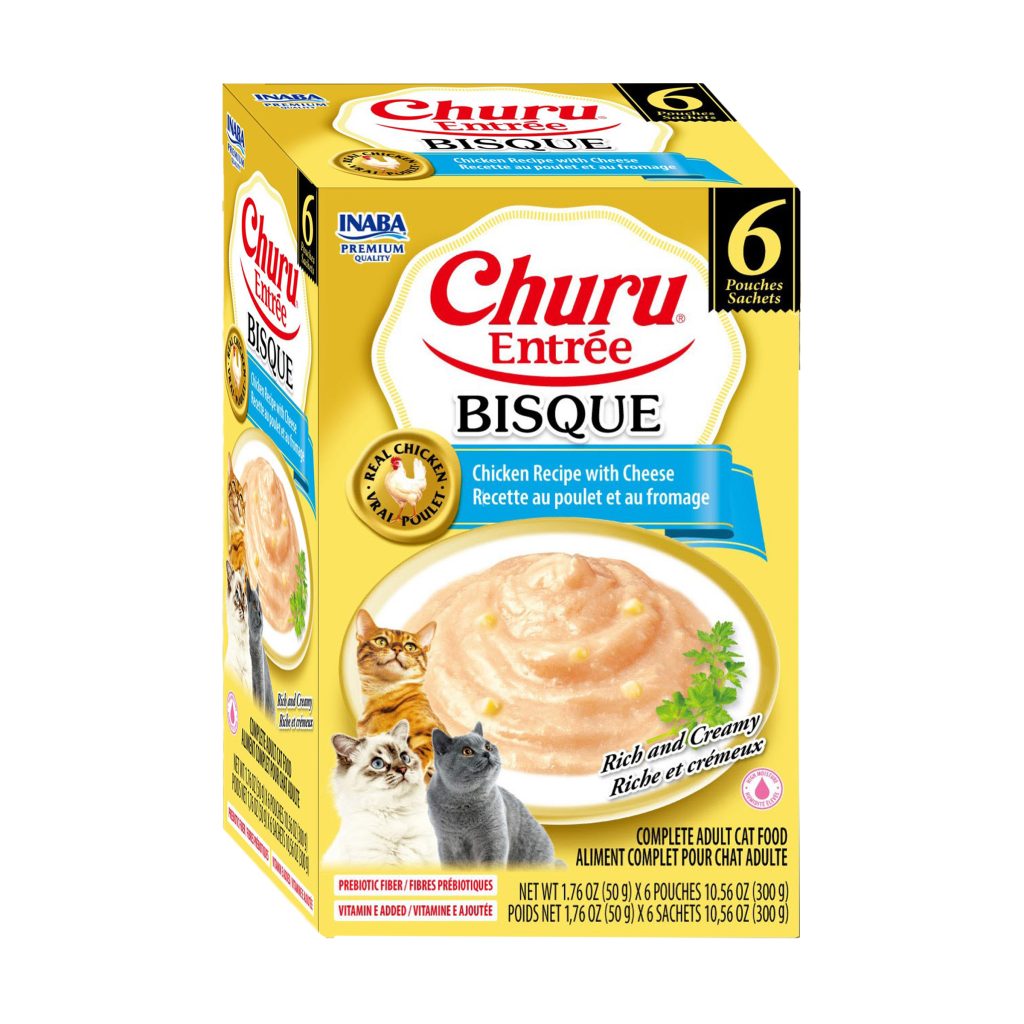 Churu Entree Bisque for Cat, Chicken with Cheese Recipe (Each: 6 Pouches)