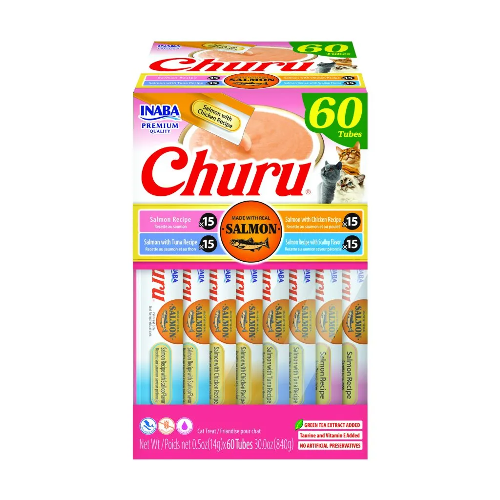 Salmon Churu for Cat, Salmon Variety (Each: 60 Tubes)