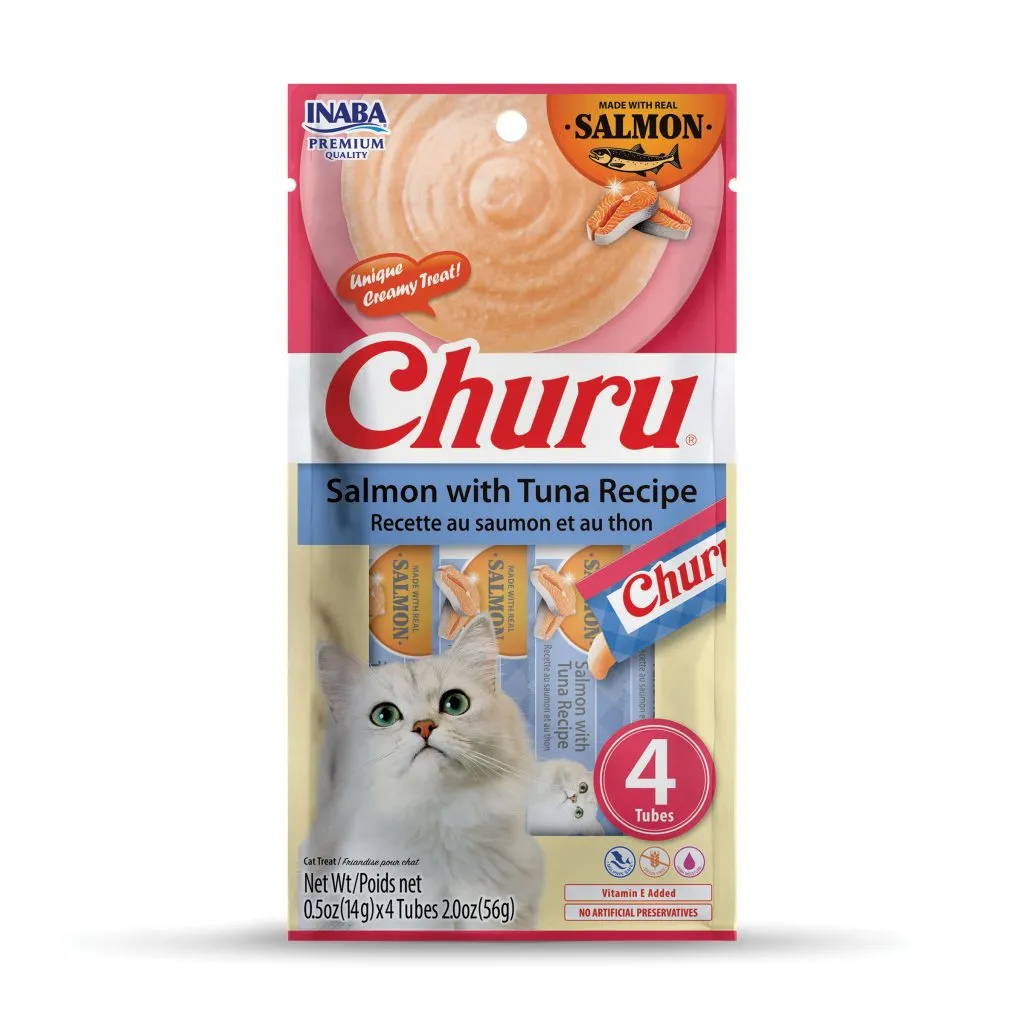 Salmon Churu for Cat, Salmon with Tuna Recipe (Each: 4 Tubes)