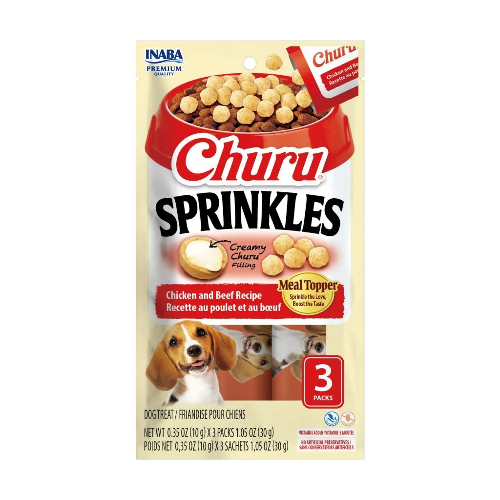 Churu Sprinkles for Dog, Chicken and Beef Recipe (Each: 3 Tubes)