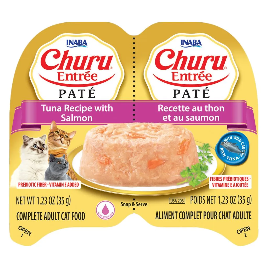 Churu Entree Pate for Cat, Tuna Recipe with Salmon (Each: 2 Cups)