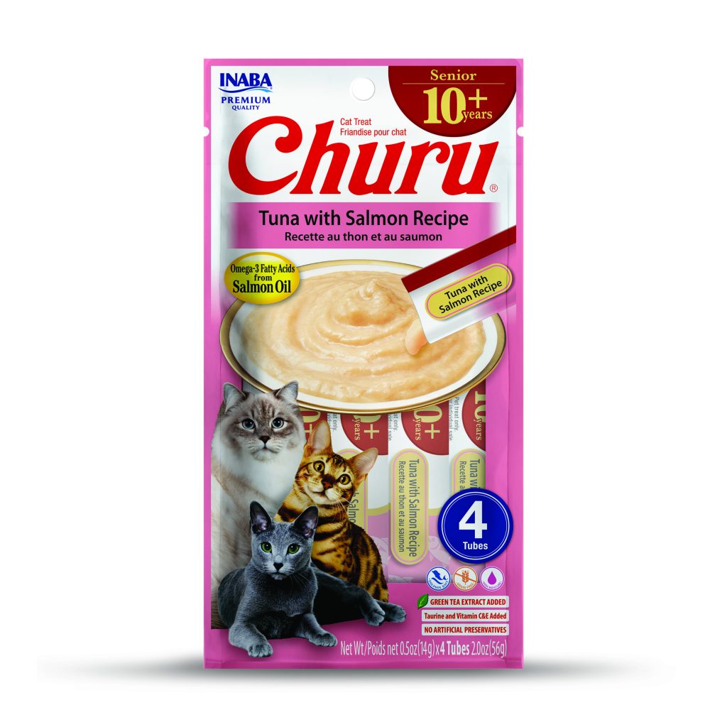 Churu Senior 10+ for Cat, Tuna with Salmon Recipe (Each: 4 Tubes)
