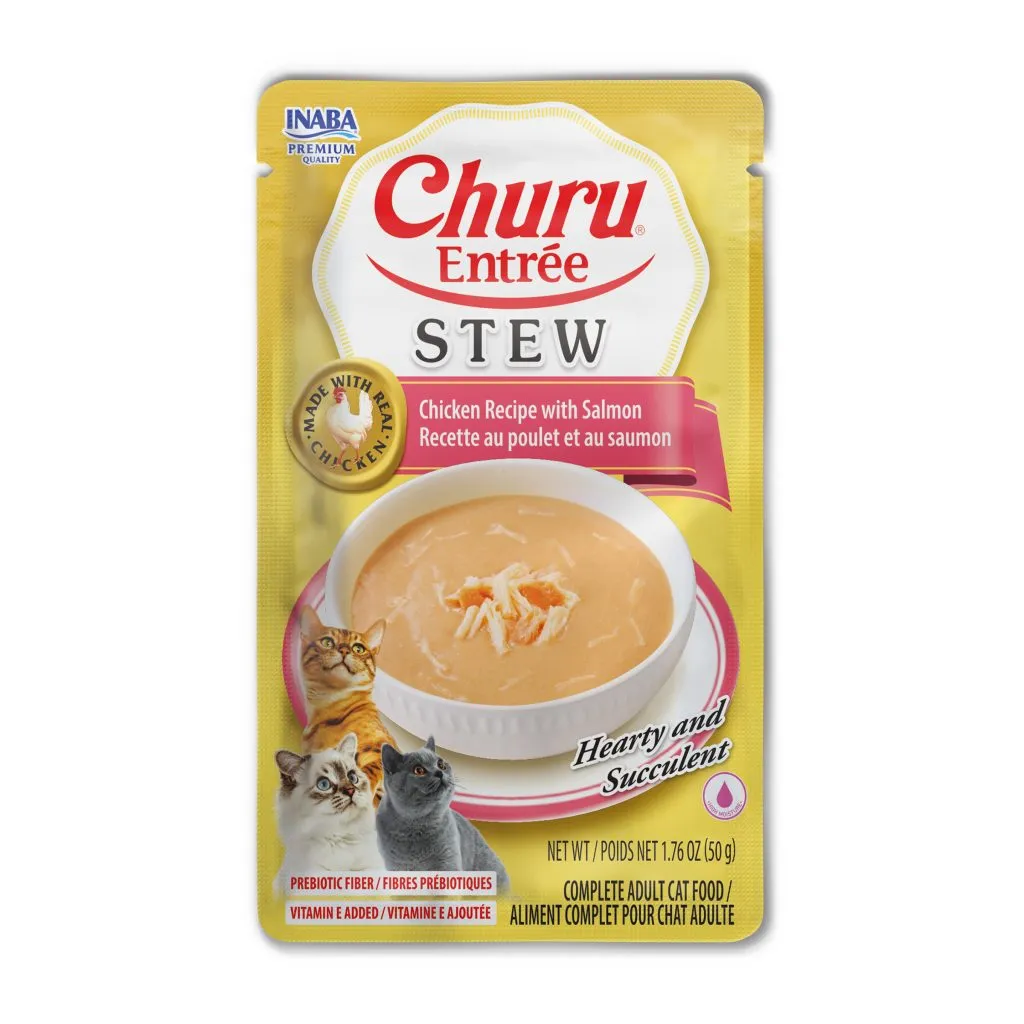 Churu Entree Stew for Cat, Chicken Recipe with Salmon (Each: 1 Pouch)